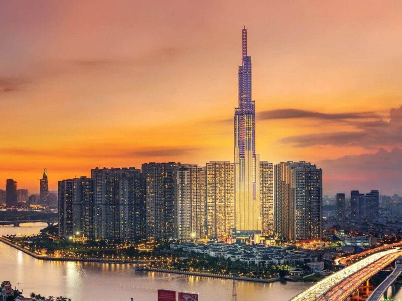 Reach for the Sky, Then Unwind with Style: Your Guide to Landmark 81 in Ho Chi Minh City 1 View of Landmark 81 above the Ho Chi Minh Skyline